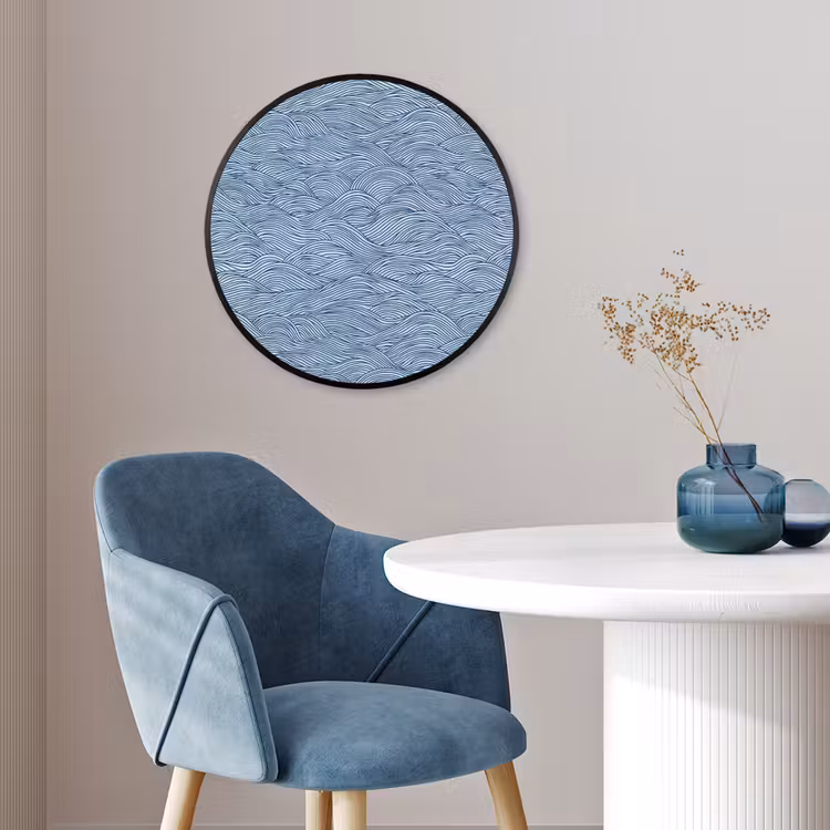 Golven - Ritmisch - Blauw Fotolijst rond zonder passe partout klein 856 -sfeer2