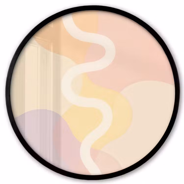 Golvende vormen - Abstract - pastel Fotolijst rond zonder passe partout klein -3d
