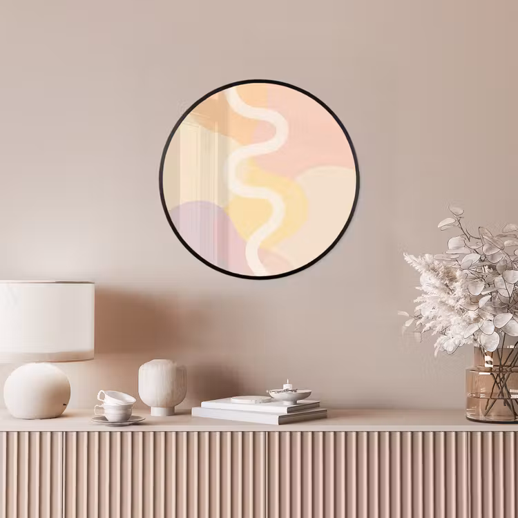 Golvende vormen - Abstract - pastel Fotolijst rond zonder passe partout klein -sfeer3