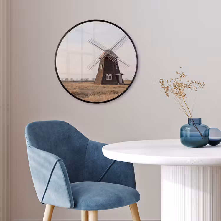 Windmolens - Landschap - Veld Fotolijst rond zonder passe partout klein -sfeer2