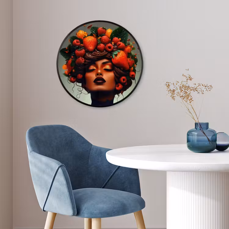 Vrouw - Chocolade - Frambozen - Aardbeien - Koekjes Fotolijst rond zonder passe partout klein -sfeer2