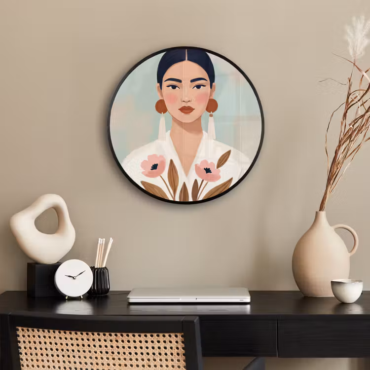 Vrouw - Kimono - Pastel Fotolijst rond zonder passe partout klein -sfeer1