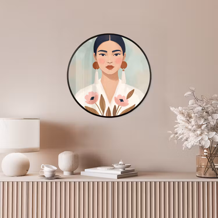 Vrouw - Kimono - Pastel Fotolijst rond zonder passe partout klein -sfeer3