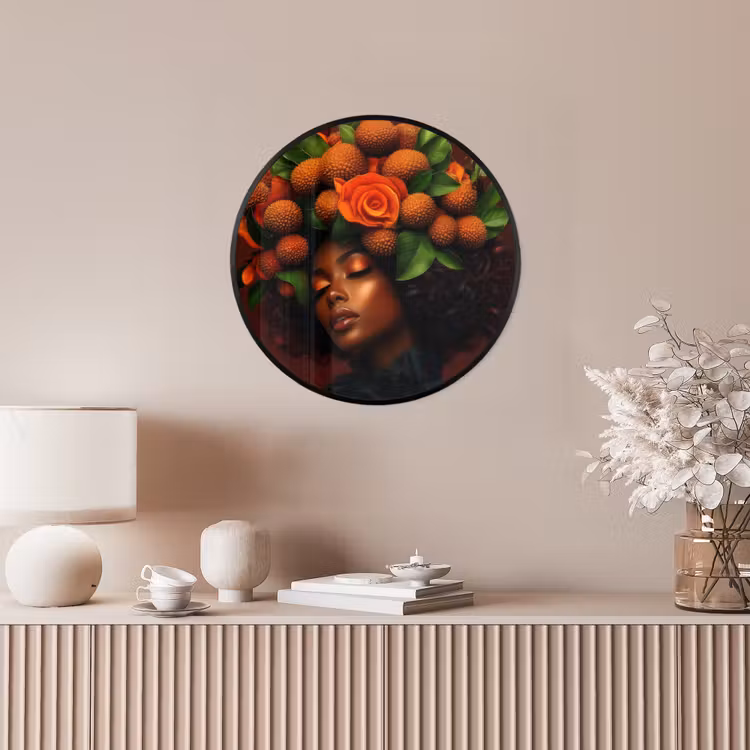 Vrouw - lychee - exotisch Fotolijst rond zonder passe partout klein -sfeer3