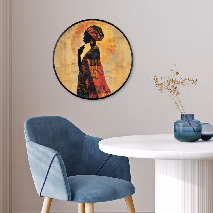 Vrouw - Silhouet - Patronen - Sierlijk Fotolijst rond zonder passe partout klein -sfeer2