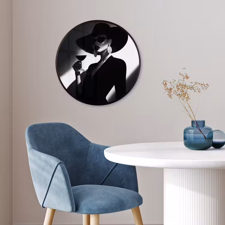 Vrouw - Wijn - Chic Fotolijst rond zonder passe partout klein -sfeer2