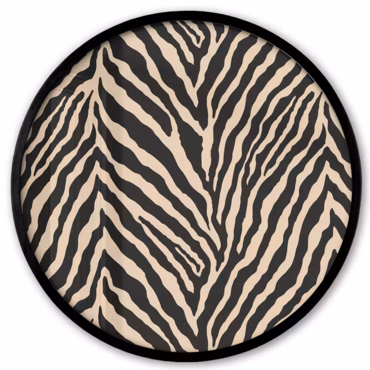 Zebra - Klassiek - Zwart Fotolijst rond zonder passe partout klein 856 -3d