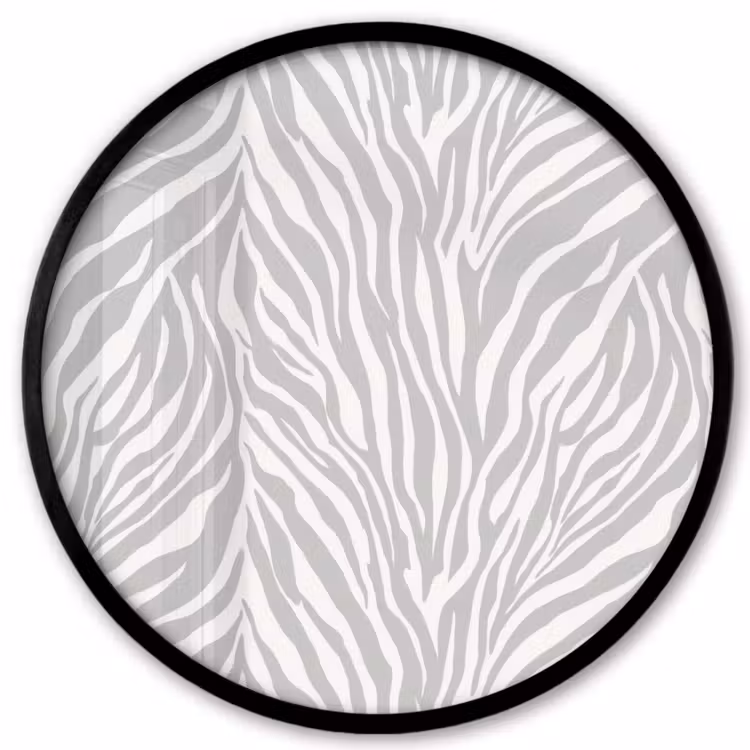 Zebra - Motief - Grijs Fotolijst rond zonder passe partout klein 856 -3d