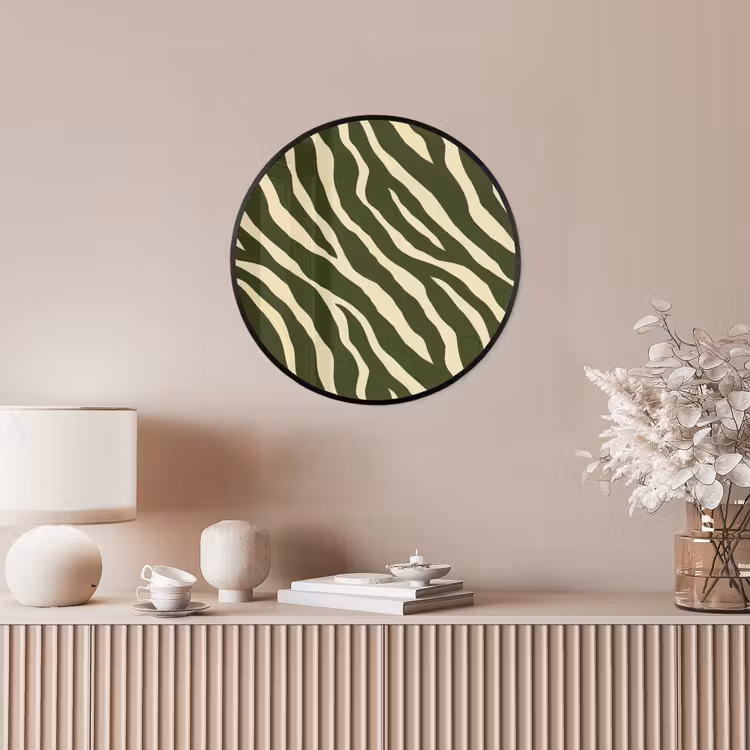 Zebra - Patroon - Groen Fotolijst rond zonder passe partout klein 856 -sfeer3