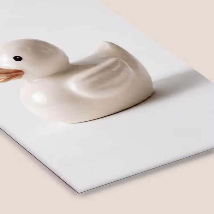 Badeend - Minimalistisch - Wit fotolijst zwart zonder passe partout klein -zsfeer6