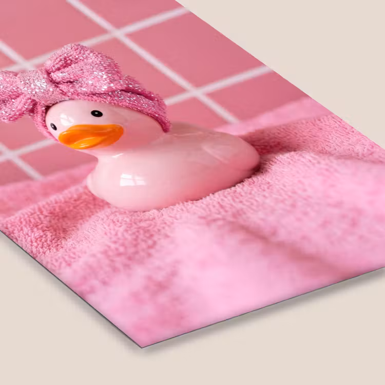 Badeend -Strik - Roze fotolijst zwart zonder passe partout klein -zsfeer6