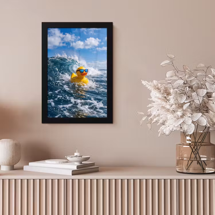 Badeend - Stoer - Golven fotolijst zwart zonder passe partout klein -sfeer5