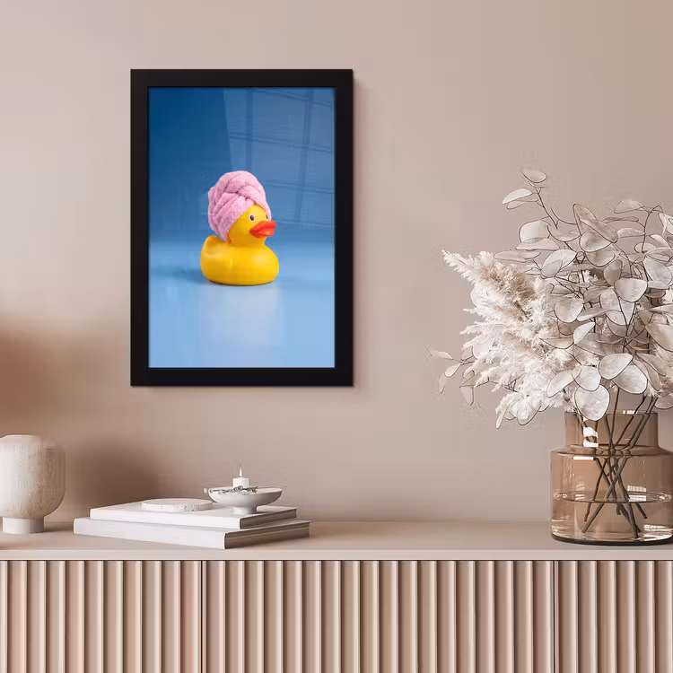 Badeend - Handdoek - Blauw fotolijst zwart zonder passe partout klein -sfeer5