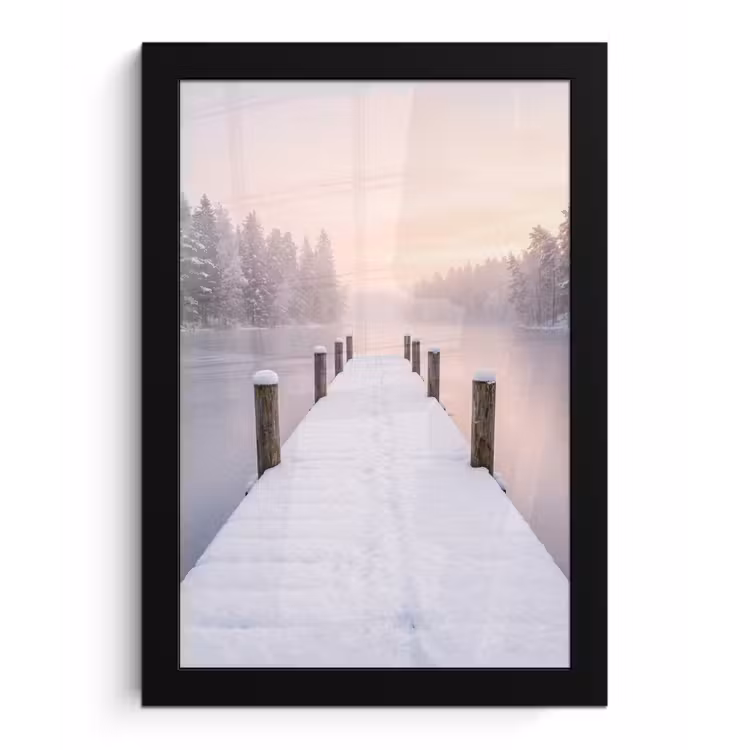 Steiger - Meer - Mist - Winter - Serene fotolijst zwart zonder passe partout klein -3d