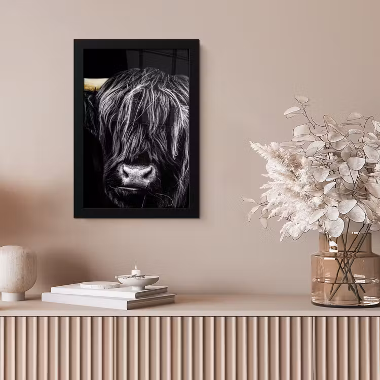 Schotse hooglander - Goud - Vacht - Dieren - Koe fotolijst zwart zonder passe partout klein -sfeer5