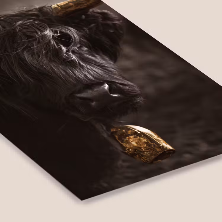 Schotse hooglander - Goud - Koebel - Hoorns - Dieren fotolijst zwart zonder passe partout klein -zsfeer6