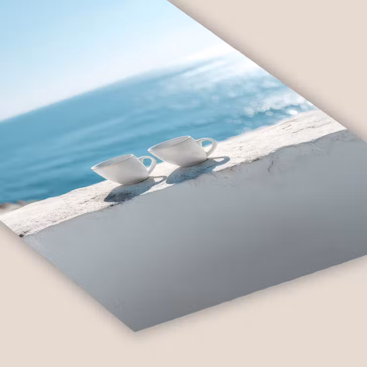 Zee - Koffiekopjes - Zomers fotolijst zwart zonder passe partout klein -zsfeer6