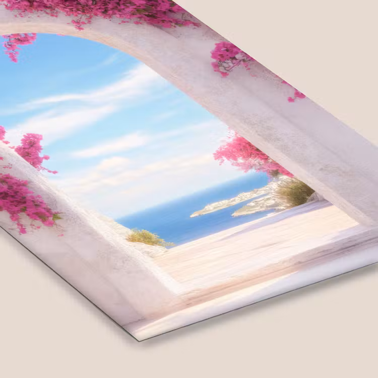 Zee - Roze - Bloemen - Poort fotolijst zwart zonder passe partout klein -zsfeer6