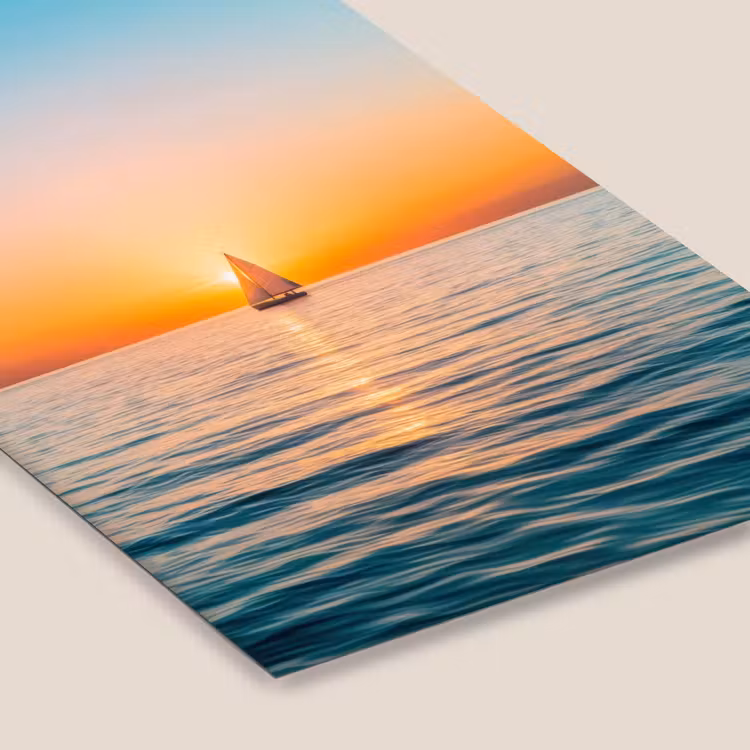 Zee - Zeilboot - Zonsondergang fotolijst zwart zonder passe partout klein -zsfeer6