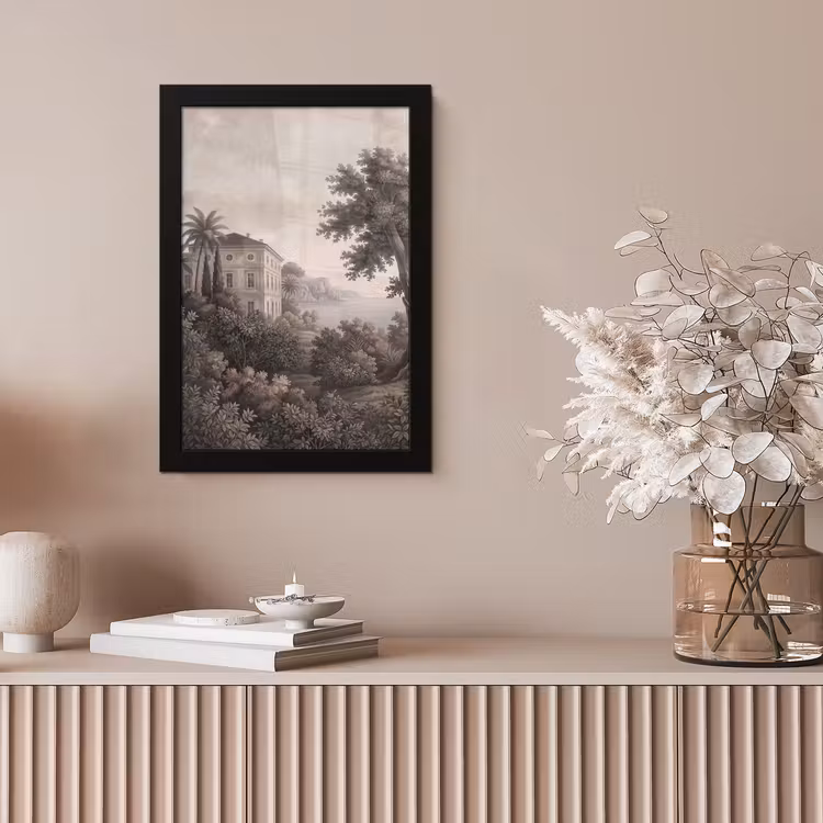 Zee - Villa - Beige fotolijst zwart zonder passe partout klein -sfeer5