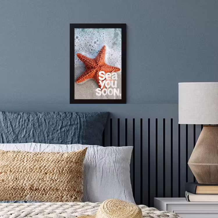 Sea you soon - Zeester - Zee fotolijst zwart zonder passe partout klein -sfeer3