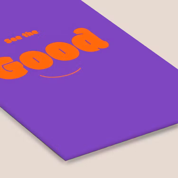 See the good - Oranje - Paars - Smiley fotolijst zwart zonder passe partout klein -zsfeer6