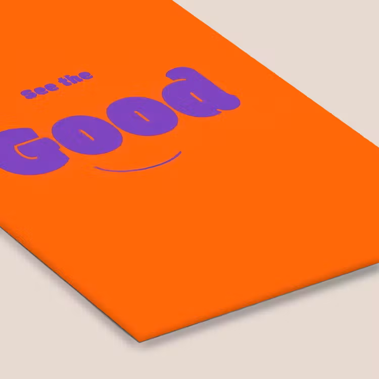 See the good - Paars - Oranje - Smiley fotolijst zwart zonder passe partout klein -zsfeer6