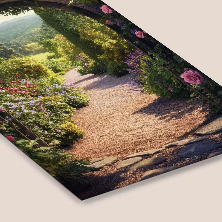 Doorkijk - Bloemen - Natuur - Rozenboog fotolijst zwart zonder passe partout klein -zsfeer6