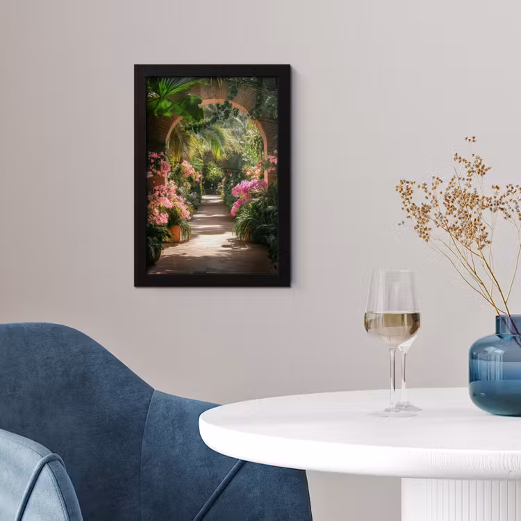 Doorkijk - Tropisch - Bloemen - Natuur fotolijst zwart zonder passe partout klein -sfeer4