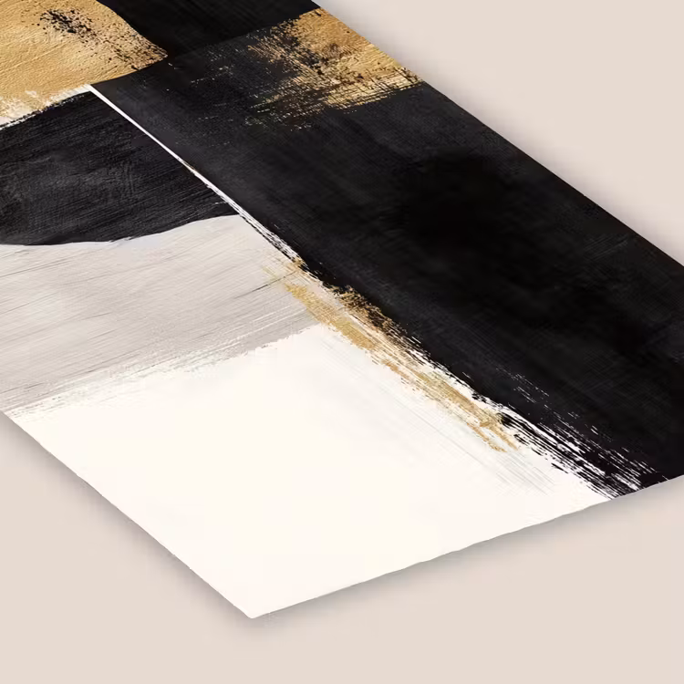 Vormen - Penseelstreken - Abstract - Goud fotolijst zwart zonder passe partout klein -zsfeer6