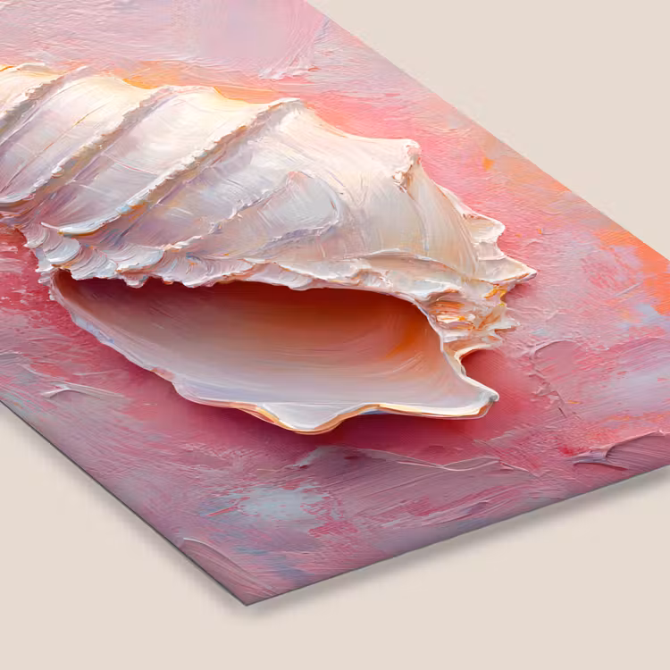 Schelp - Pastel - Pink fotolijst zwart zonder passe partout klein -zsfeer6