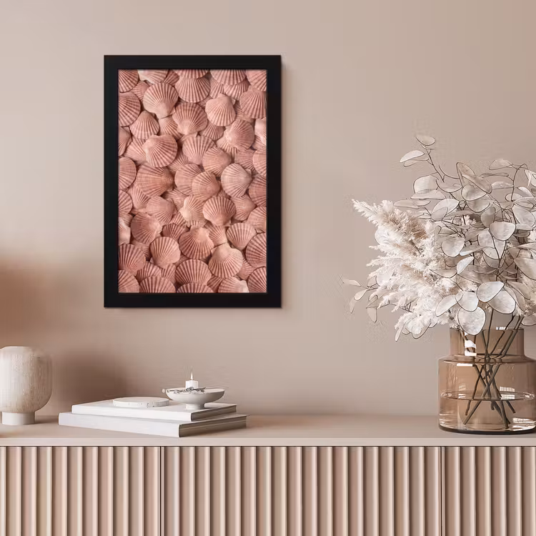 Schelpen - Patroon - Roze fotolijst zwart zonder passe partout klein -sfeer5