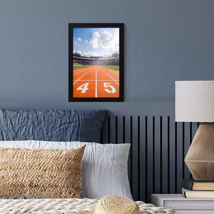 Sintelbaan - Stadion - Sport -Oranje fotolijst zwart zonder passe partout klein -sfeer3