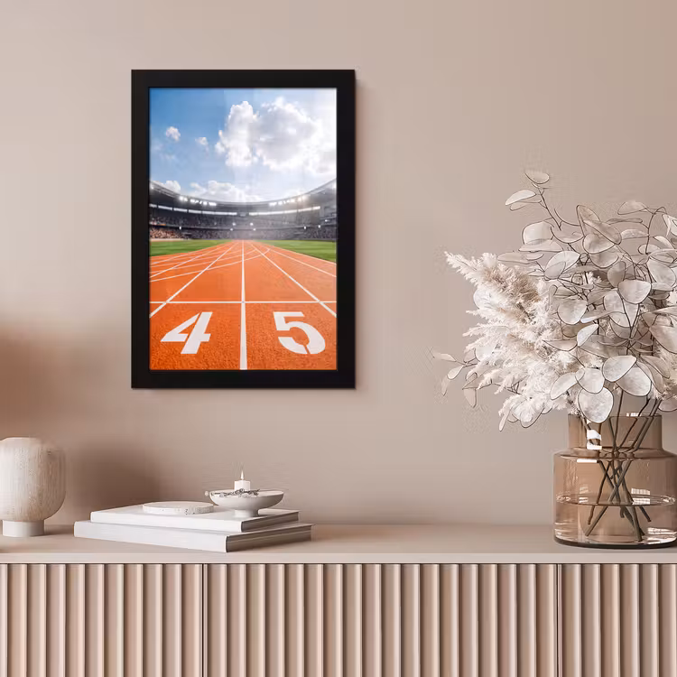 Sintelbaan - Stadion - Sport -Oranje fotolijst zwart zonder passe partout klein -sfeer5