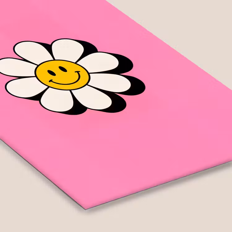 Smiley - Bloem - Roze fotolijst zwart zonder passe partout klein -zsfeer6