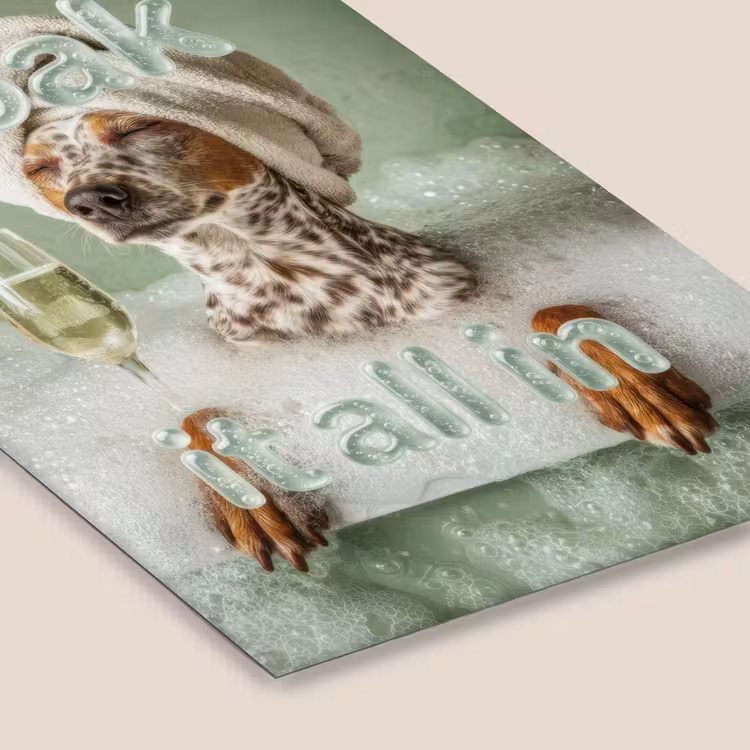 Soak it all in - Hond - Bad fotolijst zwart zonder passe partout klein -zsfeer6
