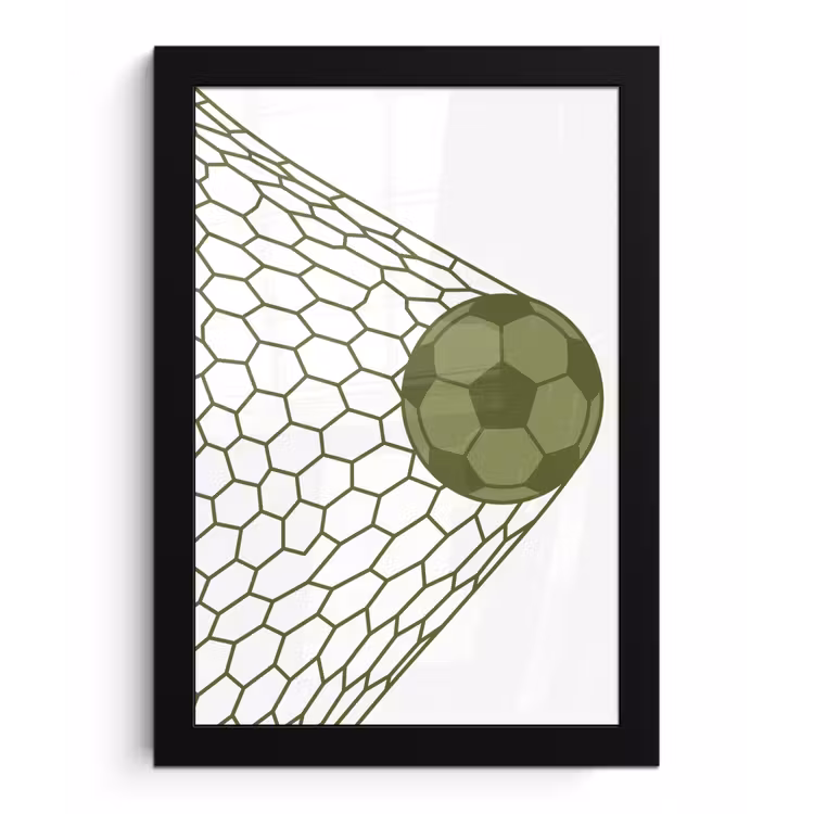 Voetbal - Goal - Sport - Groen fotolijst zwart zonder passe partout klein -3d