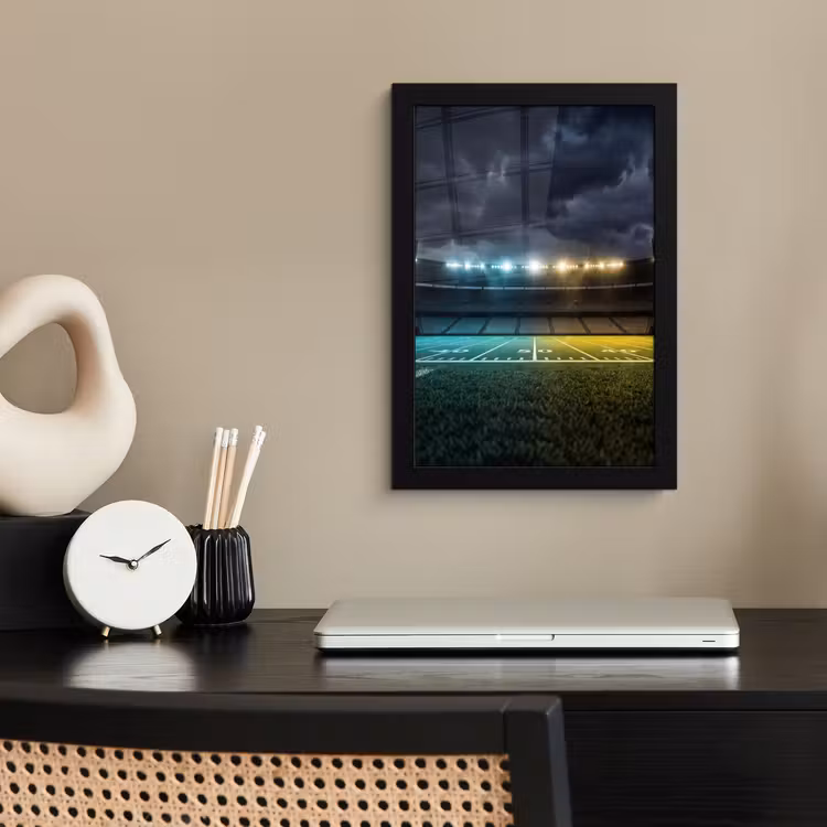 Voetbal - Stadion - Nacht - Modern fotolijst zwart zonder passe partout klein -sfeer1