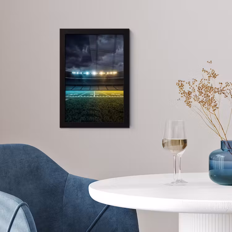Voetbal - Stadion - Nacht - Modern fotolijst zwart zonder passe partout klein -sfeer4