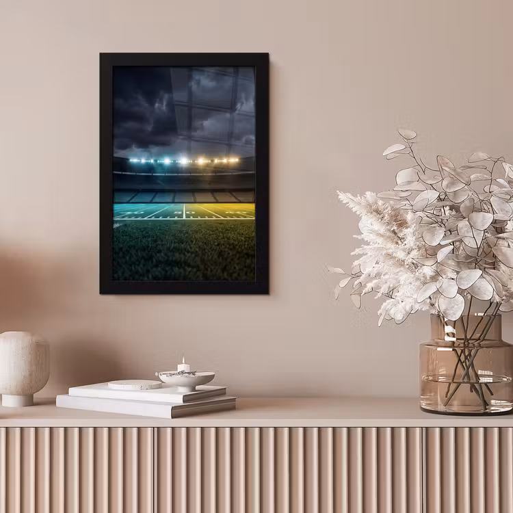 Voetbal - Stadion - Nacht - Modern fotolijst zwart zonder passe partout klein -sfeer5
