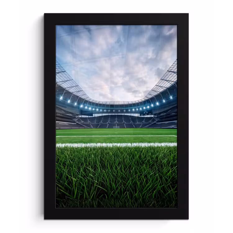 Voetbal - Stadion - Sport - Groen fotolijst zwart zonder passe partout klein -3d