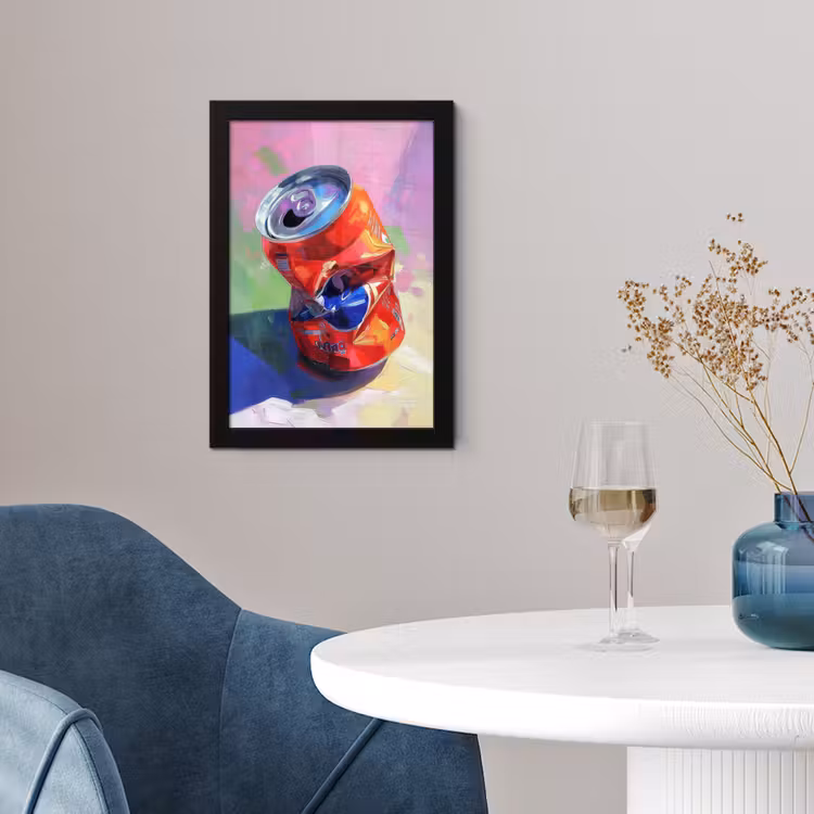Frisdrank - Blik - Paars fotolijst zwart zonder passe partout klein -sfeer4
