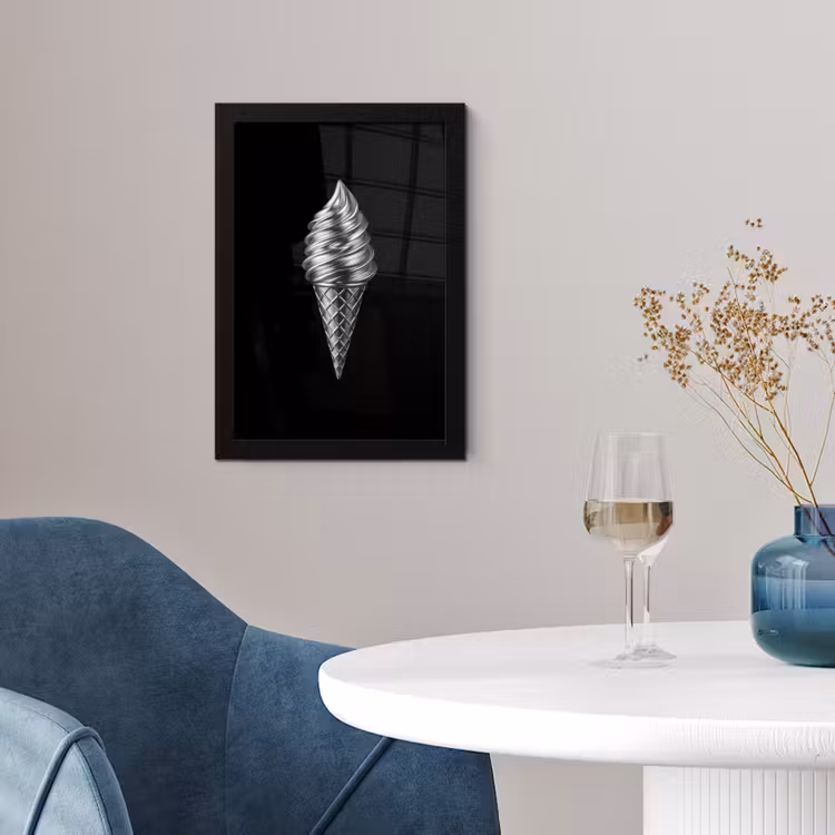 Softijs - Realistisch - Futuristisch fotolijst zwart zonder passe partout klein -sfeer4
