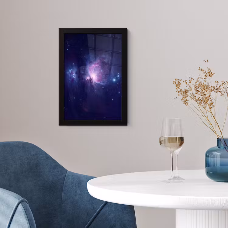 Ruimte - Sterren - Kleurrijk fotolijst zwart zonder passe partout klein -sfeer4