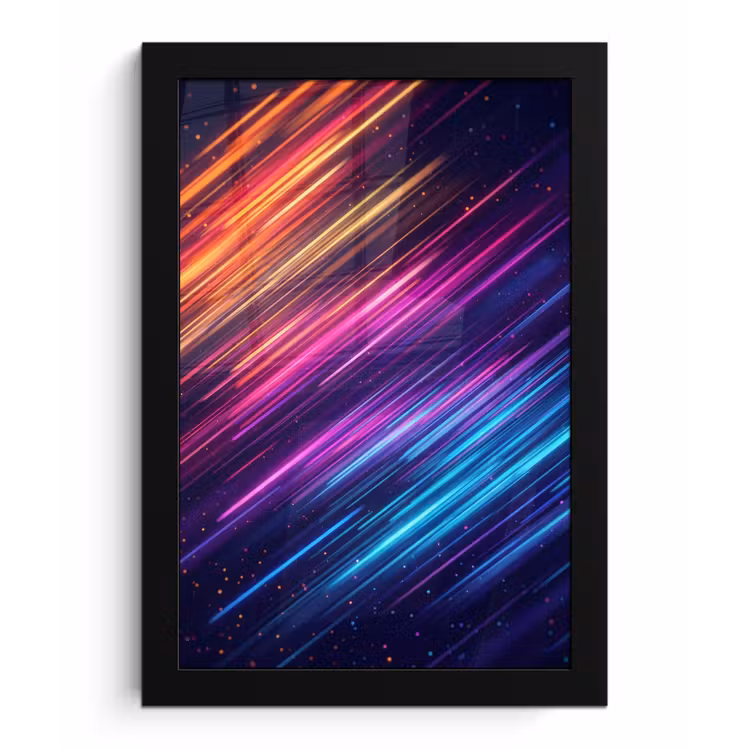 Snelheid - Kosmos - Kleurrijk fotolijst zwart zonder passe partout klein -3d