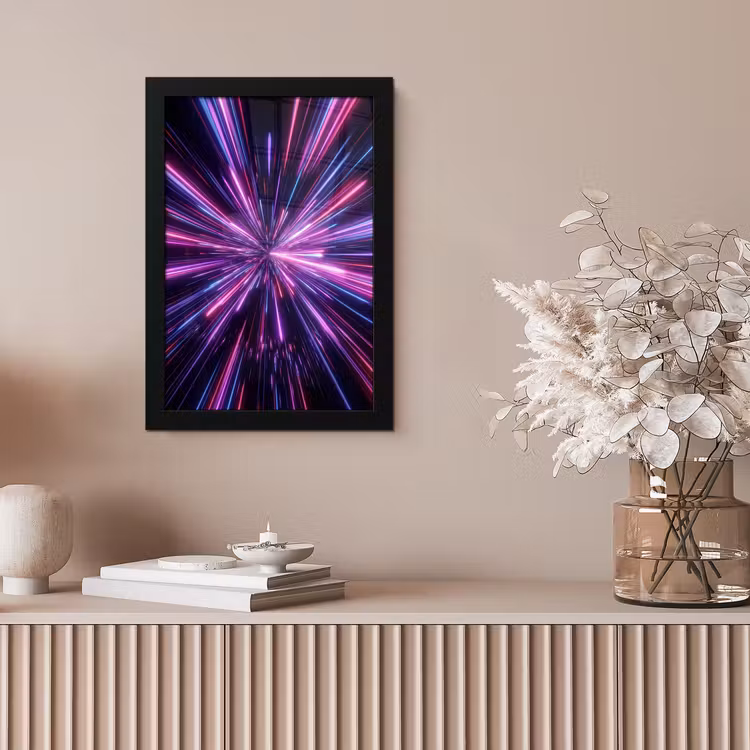Lichtsnelheid - Ruimte - Roze - Paars fotolijst zwart zonder passe partout klein -sfeer5