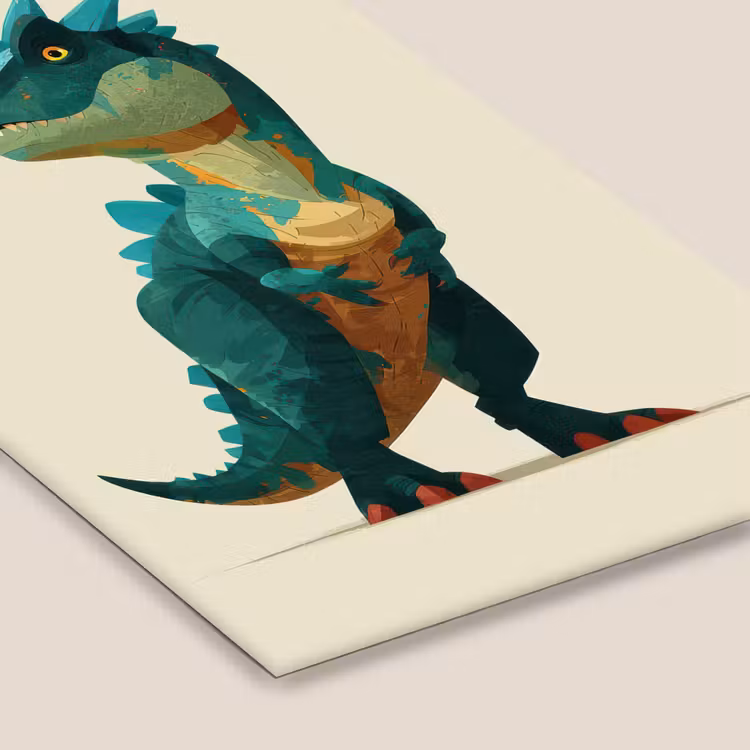 Stekels - Dino - Blauw - Gespierd fotolijst zwart zonder passe partout klein -zsfeer6