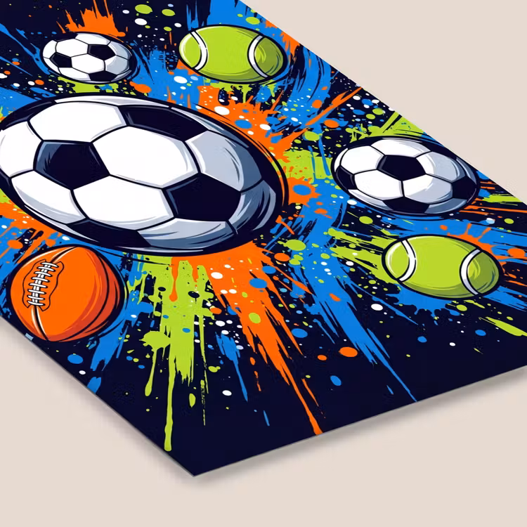 Sport - Ballen - Kleurrijk fotolijst zwart zonder passe partout klein -zsfeer6