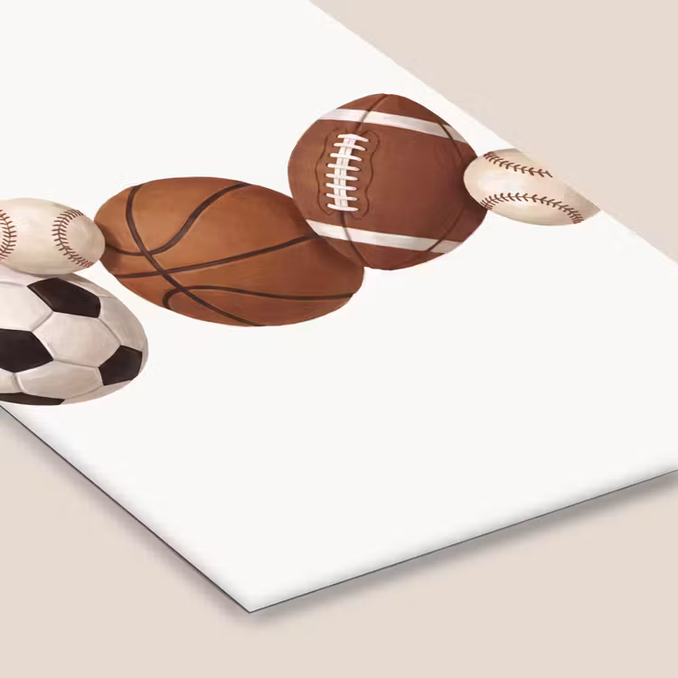 Sport - Ballen - Illustratie fotolijst zwart zonder passe partout klein -zsfeer6