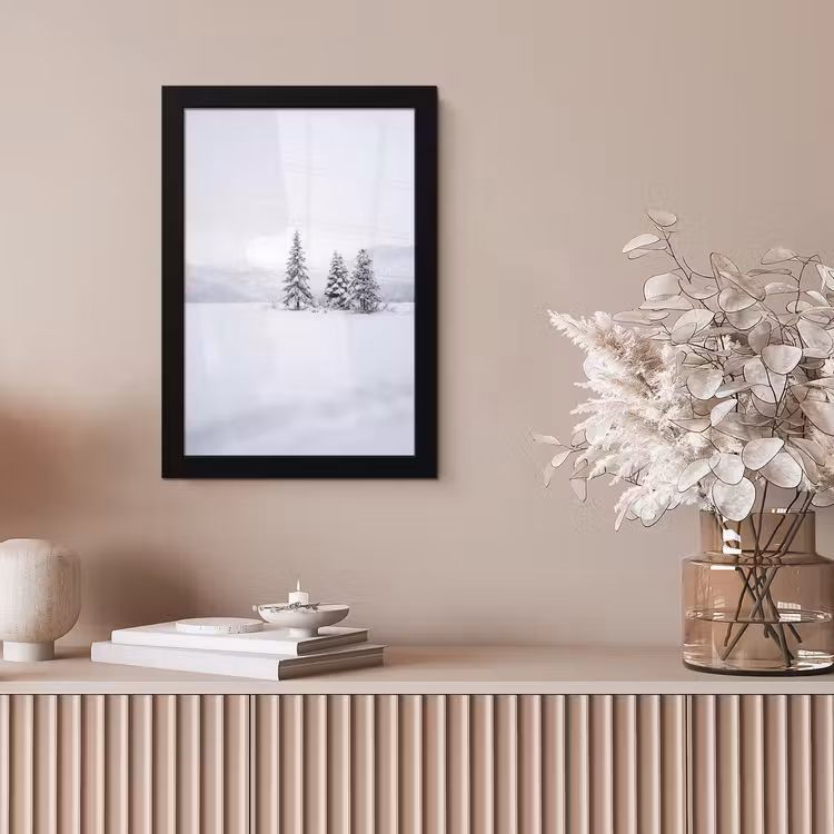 Fijnsparren - Sneeuw - Winter - Landschap - Stilte fotolijst zwart zonder passe partout klein -sfeer5